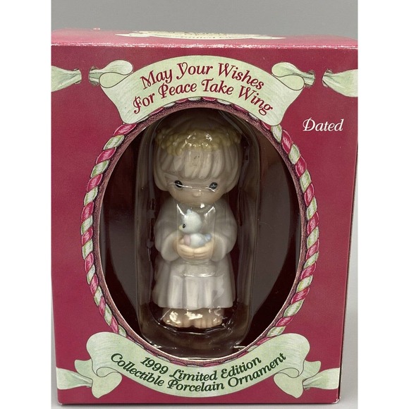 VTG 1999 Enesco Precious Moments May Your Wishes for Peace Take Wing Ornament - Picture 1 of 8